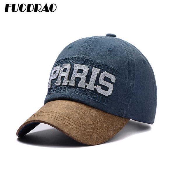 

ball caps fuodrao new british style baseball cap men vintage washed cotton hip hop caps adjustable sports sun hat women snapback hat b20j230, Blue;gray