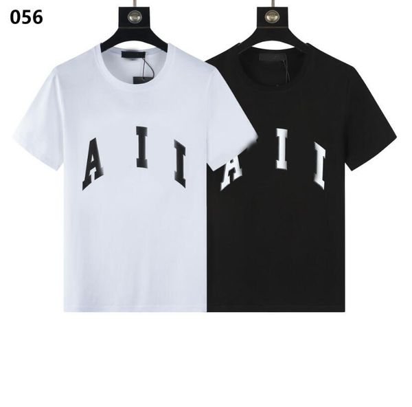 

2023 new designer summer short sleeve t-shirt solid 3d printed men's o-neck casual loose tees #6589, White;black