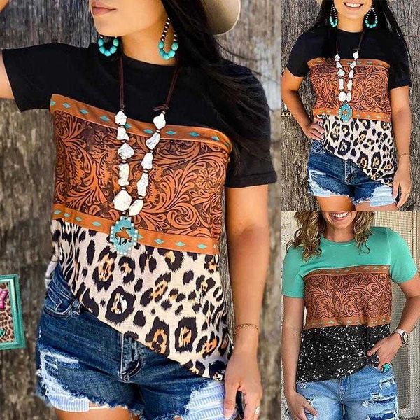 

womens summer printing shirts color contrast casual short sleeved t shirt for, White