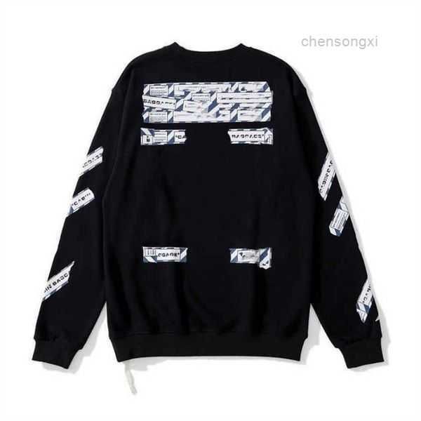 

off style trendy fashion sweater painted arrow crow stripe hoodie mens and womens tshirts offs white 66la ptbz, Black