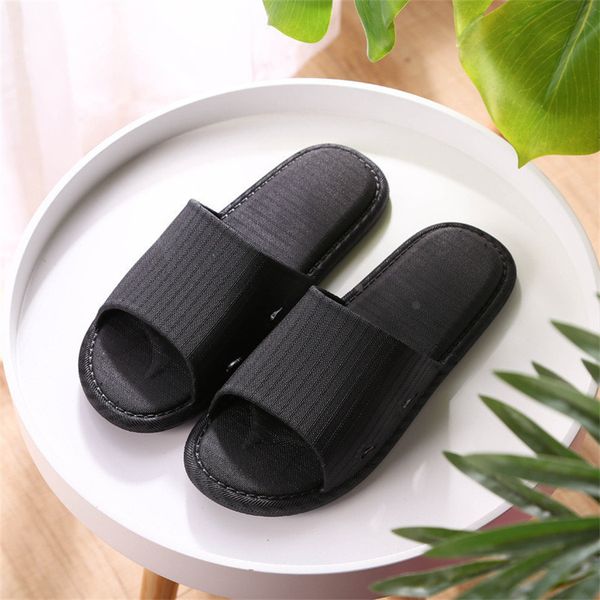 

fashion solid color slippers summer women's flat bottom simple erwq, Black