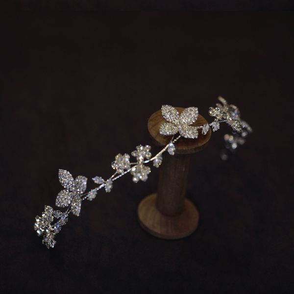 

wedding hair jewelry arrival soft crystal girls headbands zircon brides bands accessory l230225, Slivery;golden