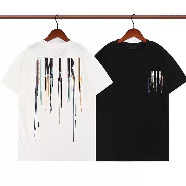 

summer mens t shirts womens amiris designer printed tees fashion man t-shirt quality cotton casual short sleeve luxury hip hop streetwear t, White;black