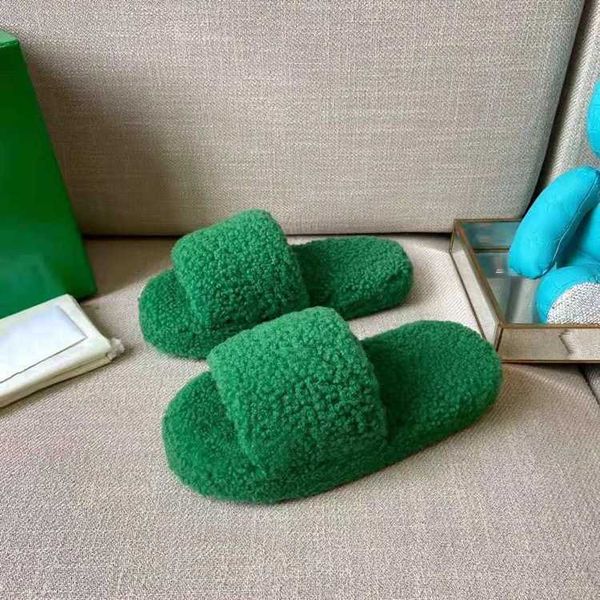 

designer shoes 2023 new b thick bottom wool slippers green towel for lazy people to wear home and abroad, Black