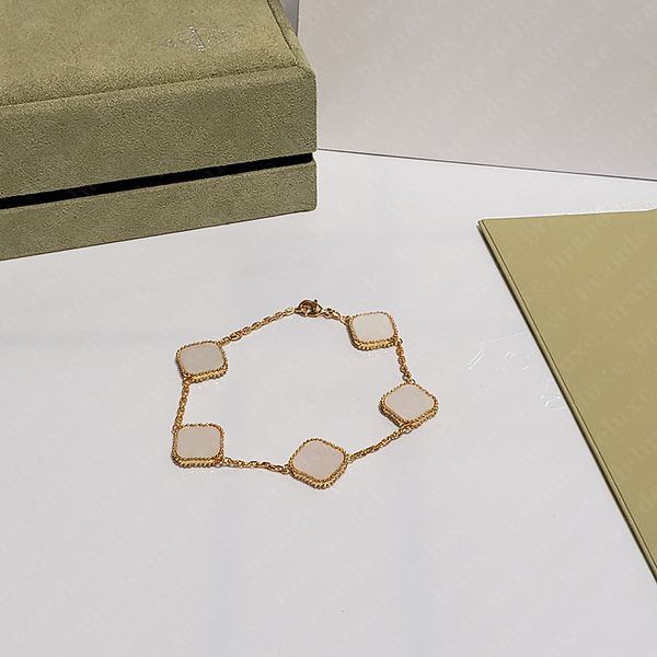 

van clover bracelet luxury designer clover bracelet 18k gold onyx shell mother of pearl girls wedding mother's day gift 2023, Golden;silver