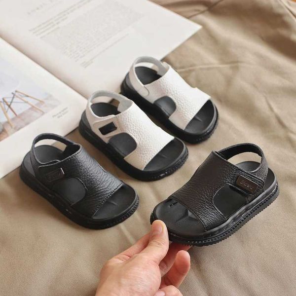 

sandals summer children leather sport sandals toddler boys beach shoes kids infant open toe nonslip casual sport shoes 36y sandalias z0225, Black;red