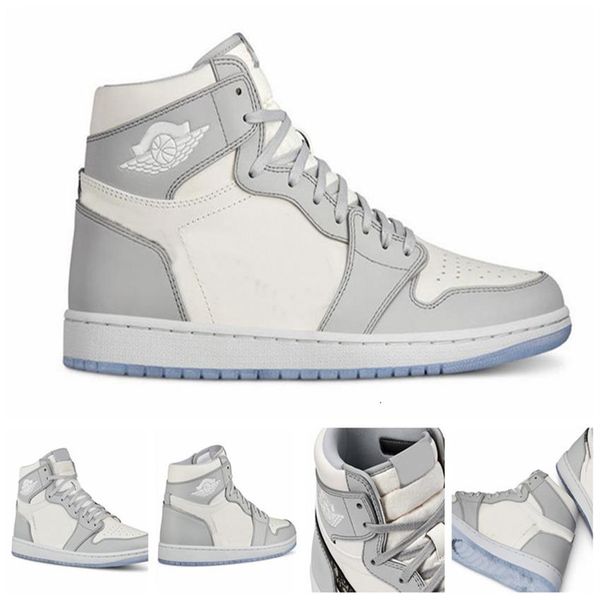 

2021 new 1 1s high og grey mens basketball shoes women outdoor sneakers trainers embossed on the upper crystal bottom zapatos216k