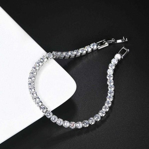 

ale fine jewelry moissanite gemstone platinum plated men's tennis bracelet, Silver