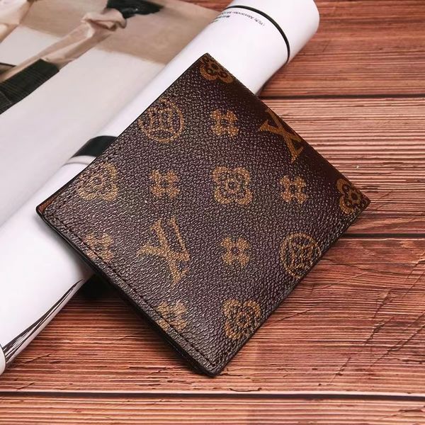 

2023 new designer flower card holder wallet men women short wallet graffiti leather women purse fashion credit card holder colors cardholder, Red;black