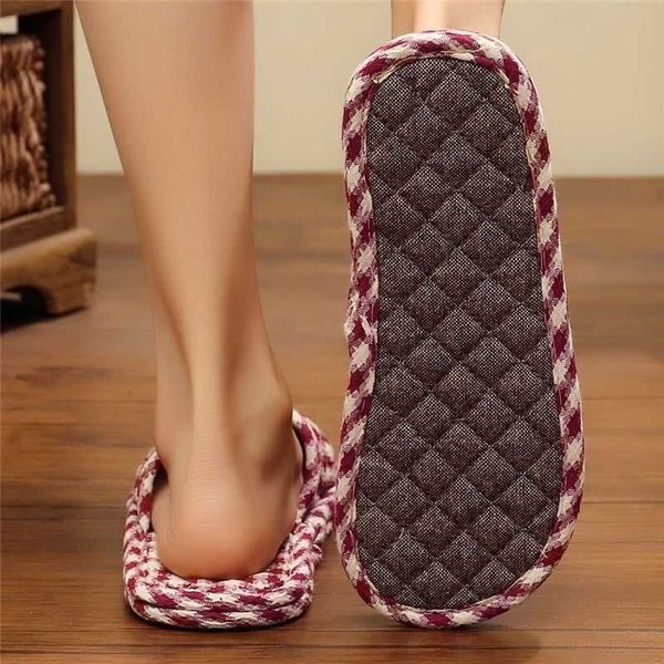

slippers dome cameras pure cotton fabric cloth bottom cloth slippers wood floor tiles mute indoor soft bottom female home four seasons j2302, Black