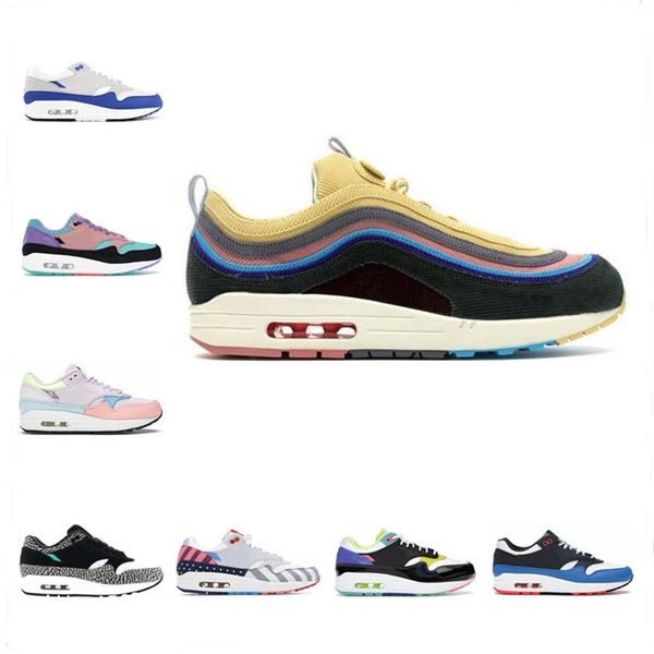 

1 87 running shoes maxes atmos elephant anniversary green time capsule pack daisy hyper pink men women 1s 87s trainer172f