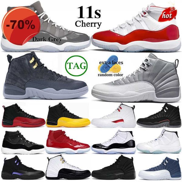 

boots slippers outdoor shoes sandals basketball shoes 12 12s men women 11s 11 sports sneakers cherry cool grey bred concord gamma blue steal, Black