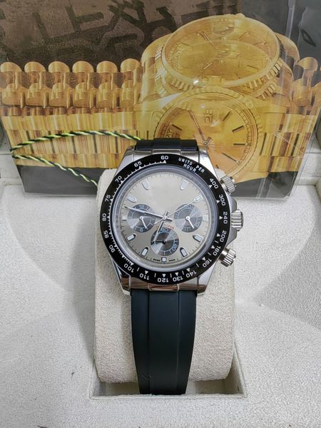 

quality watch steel all subdials working 116519 116500 40mm automatic 2813 mechanical movement sapphire glass mens ceramic bezel gray dial, Slivery;brown