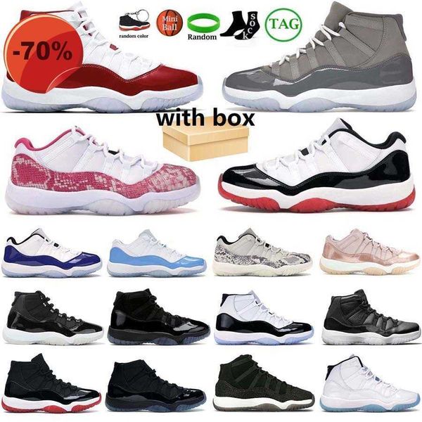

boots shoe sneakers basketball shoes jumpmans 11 retro men women 11s cherry cool grey jubilee 25th anniversary concord bred low 72-10 pure, Black