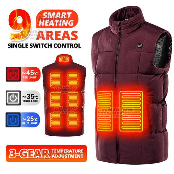 

women s vests 9areas self heated body warmer women men warm heating jacket thermal clothing fashion hunting fishing cycling 230225, Black;white
