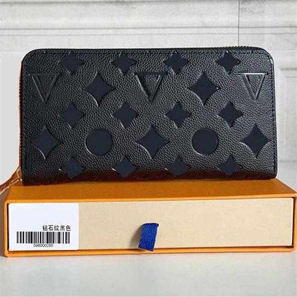 

fashion black purse card empreinte women clutch lady ladies long wallet pu leather single zipper wallets classical corn holder 600292c