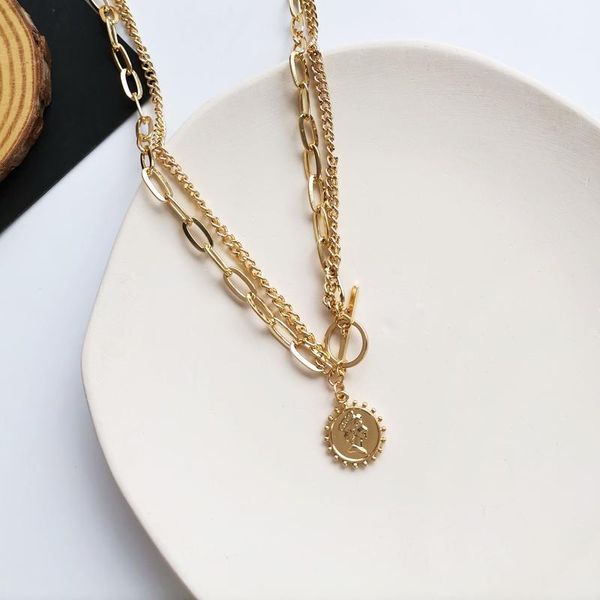 

pendant necklace silver gold torque personalised multi-layered punk style handmade jewelry pendant chain love designer double cross mid-leng