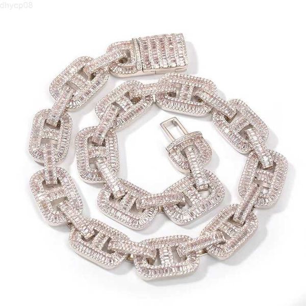 

ale customization 19mm wide 925 silver necklace shining moissanite necklace cuban link chain for hip hop jewelry market