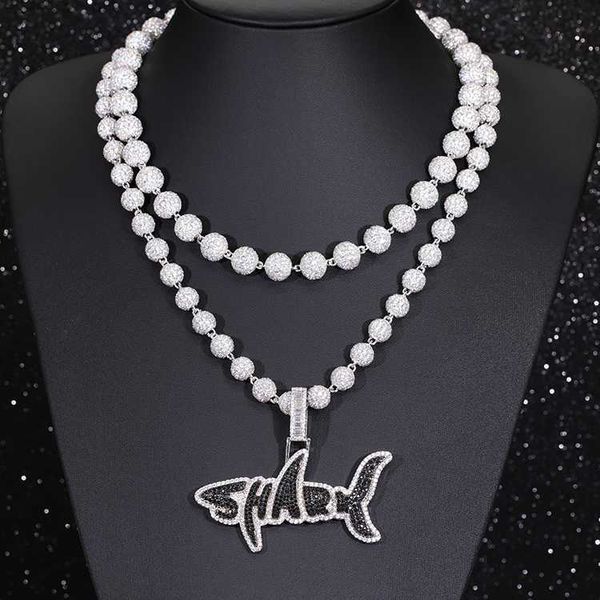 

yu ying customization necklace 925 solid silver vvs round moissanite ball chian for hip hop jewelry