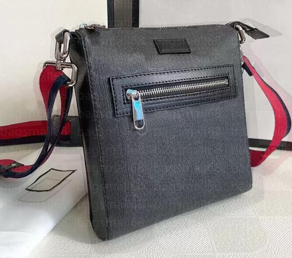 

high-quality versions designer men's and woman's mailman bag front zipper pocket nylon shoulder strap with red and blue webbing wo