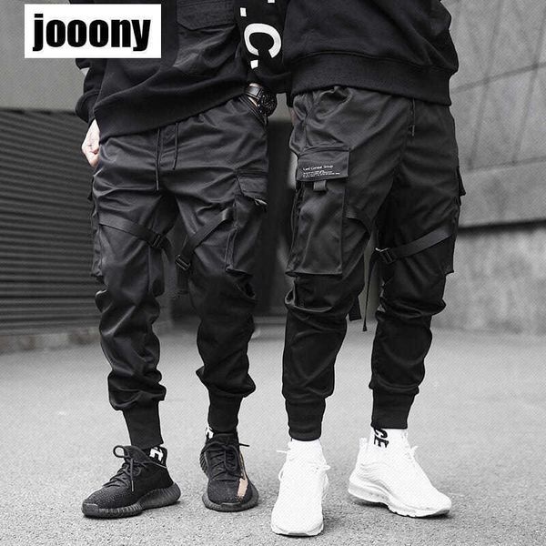 

men's pants mens cargo pants men joggers men 2021 hip hop techwear male japanese streetwear harem jogging pants trousers for men clothe, Black