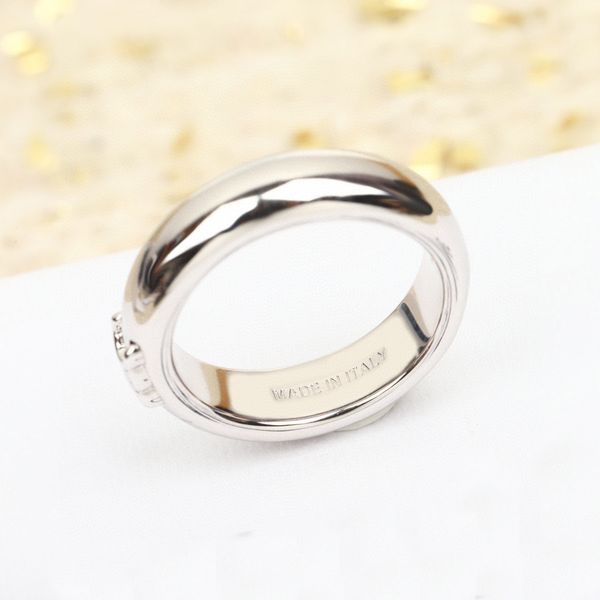

2023 luxury quality charm punk band ring in two colors plated simple design have box stamp ps3693, Silver