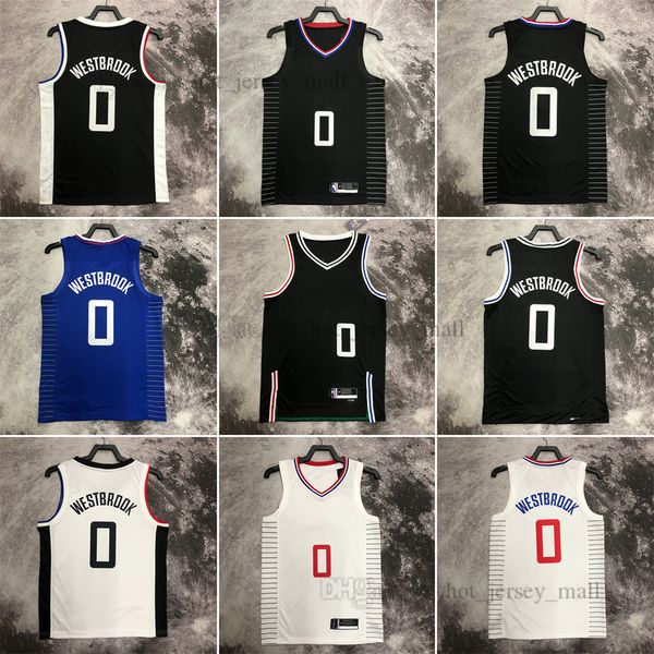 

2023 new basketball jerseys russell 0 westbrook name number away breathable sport sale printed jersey, Black;red