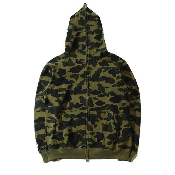 

famous designer men's sweater hoodie jacket camouflage shark head autumn and winter pure cotton season multicolor s-xxl size248u, Black