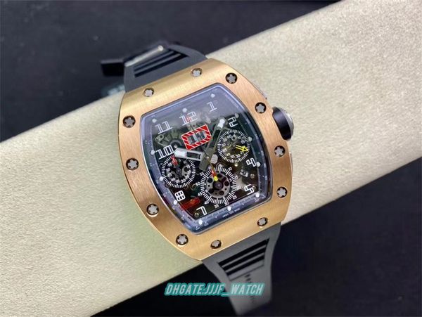

kv designer watches 11-03 with 7750 multifun ctional chrono movement sapphire crystal glass mirror titanium ceramic case natural rubber stra, Slivery;golden