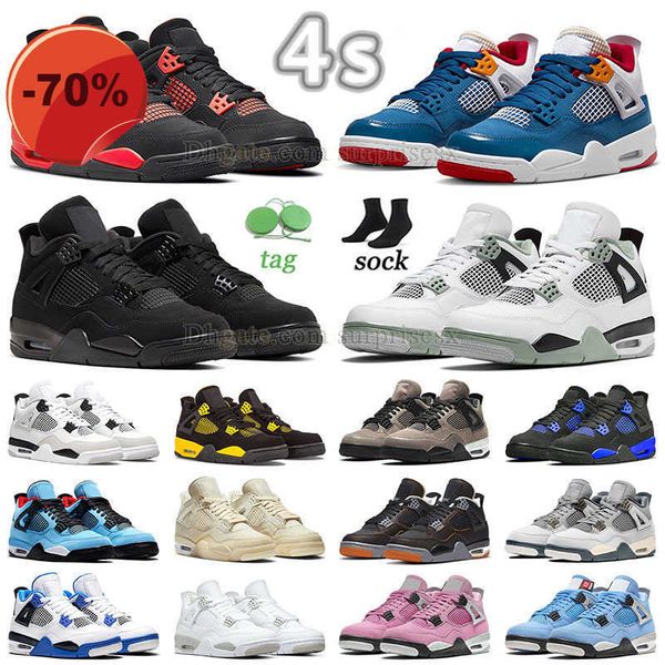 

boots basketball shoes j4 j4s jump man basketball shoes fashion jumpman 4 retros 4s mens womens red thunder mililtaryblack blackcat, Black