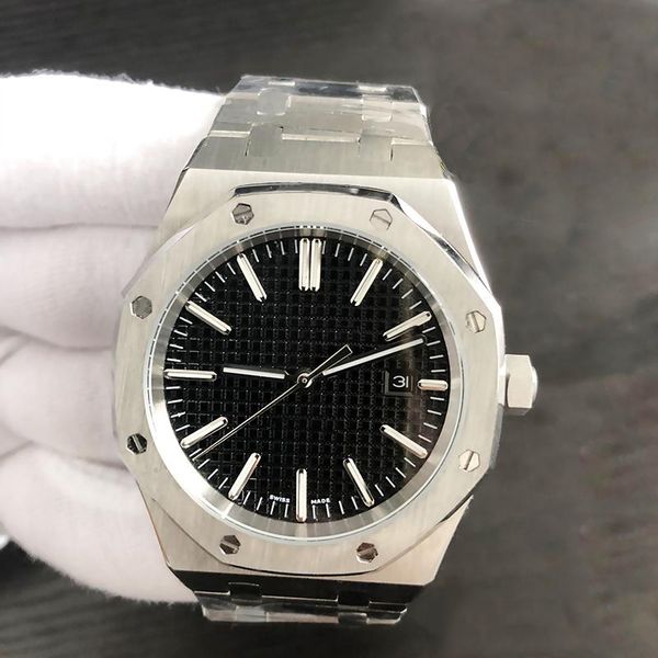 

10 colour selling original box watches 41mm white dial 1540 stainless steel asia movement mechanical automatic men's wristwatches, Slivery;brown