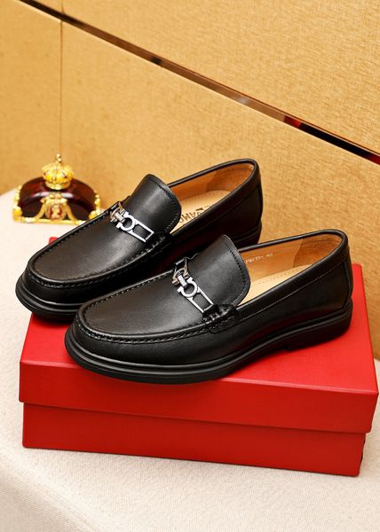 

2023 fashion men's dress shoes formal office business platform oxfords casual loafers genuine leather brand wedding flats size 38-45, Black