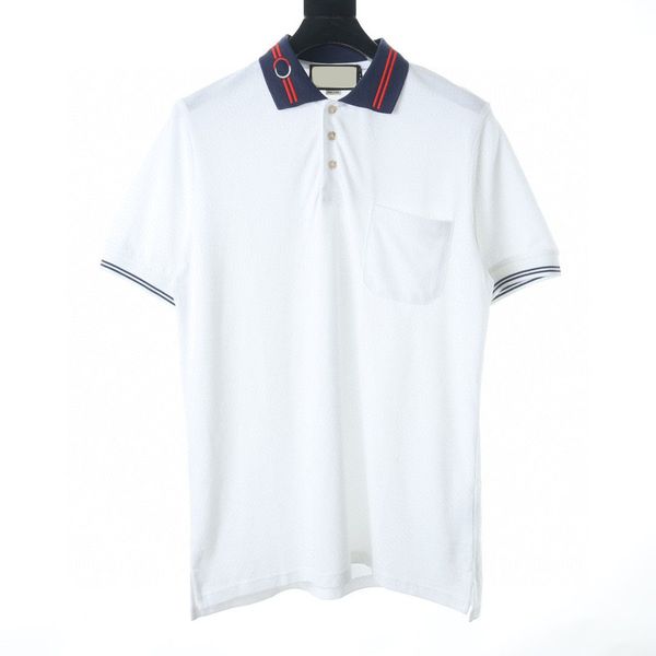 

plus tees men polos round neck embroidered and printed polar style summer wear with street pure cotton r12f, Black;brown