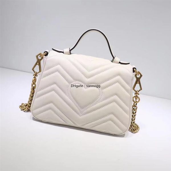 

high-end cowhide leather handbag for women shoulder bag chain purse lady fashion wave chain purse handbag presbyopic evening bag m273v