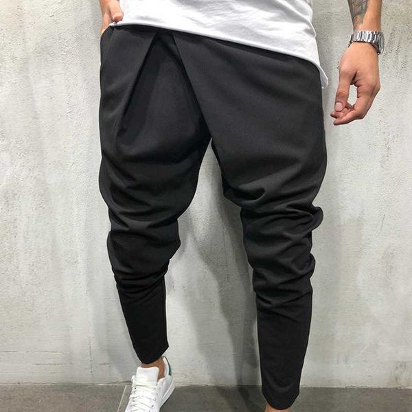 

men's pants asymmetric pants z0225, Black