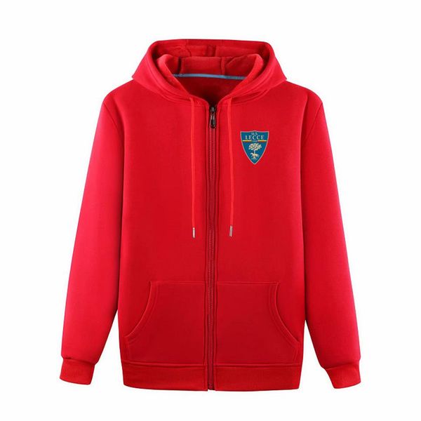 

us lecce soccer jackets soccer jerseys sports training jacket fashion leisure hooded jackets long sleeve football jackets fans 42f, Black