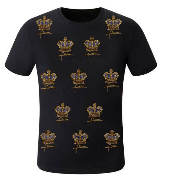 

fashion men's gifts designer rhinestone men's t-shirts cool casual male, White;black