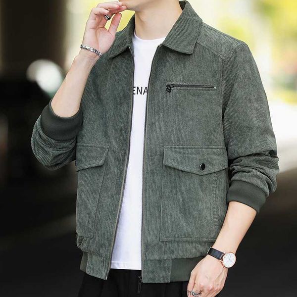 

men's jacket long-sleeved badge new baseball youth korean casual corduroy lapel wear lde7lde7, Black;brown
