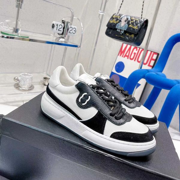 

designer shoes high version xiaoxiangfeng color matching panda board women's 2023 new mesh c home casual sports shoes straight, Black