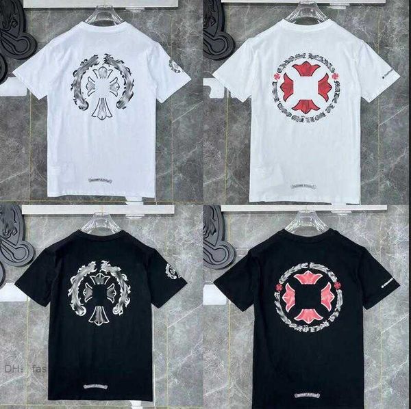 

fashion mens classic t shirts brand t-shirts ch white short sweater casual embossed letter horseshoe sanskrit cross pattern designers ue8z, White;black