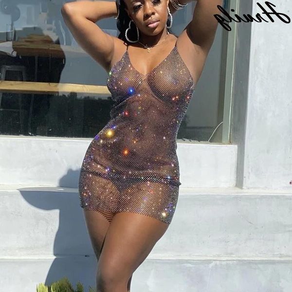 

dress dress for mesh see through spaghetti strap party dress female sparkle elegant mini summer dress for women night club y01 sosr, Black;gray