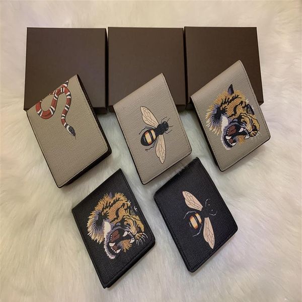 

designer men wallet brand women wallets thin male wallet card holder snake tiger bee purses277q, Red;black