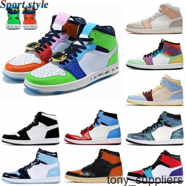 

with box jumpman 1 1s fashion basketball shoes men women shattered backboard pink green digital pherspective designe 2021223x