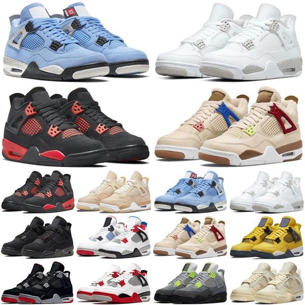 

4 4s mens basketball shoes shimmer lightning cactus jack red thunder sail university blue taupe haze men trainers sports sneakers 293v