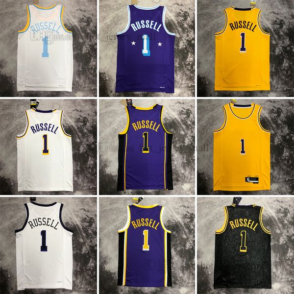 

printed 2023 new basketball jersey 1 d'angelo russell name number away breathable sport sale man, Black;red