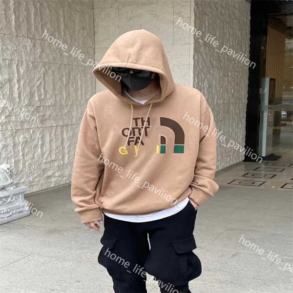 

north designer face ucci co-branded hoodie 3d embossed long sleeve loose hoodies cotton sweatshirt streetwear couple lovers clothing 0005, Black