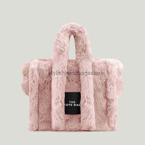 

totes winter plush women's handbags luxury brands faux fur tote bag designer fluffy shoulder bags for women 2022 soft shopper purses y2