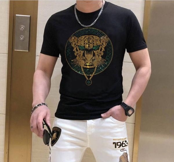 

boys tees drop shipping designer rhinestone men's t-shirts popular men's gifts, White;black