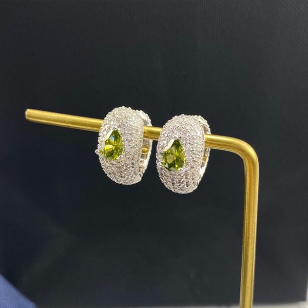 

luxury earring designer earrings new fashion brand emerald ear studs personality earrings women wedding party, Golden;silver