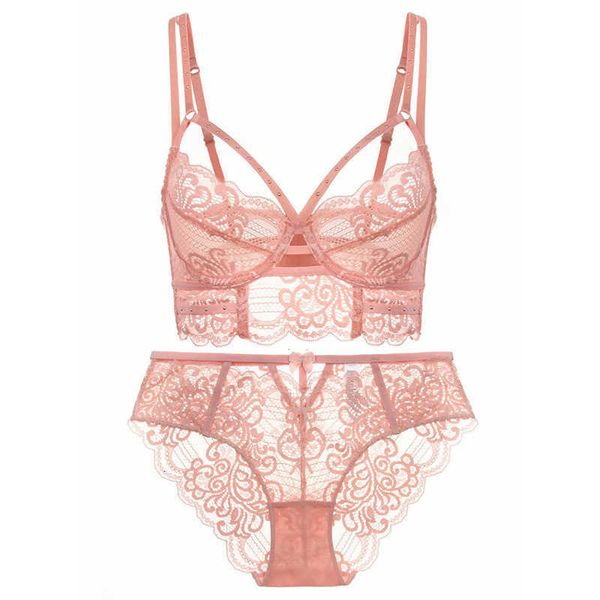 

and ultra-thin women's underwear red bunching set 21517 transparent bra, Red;black